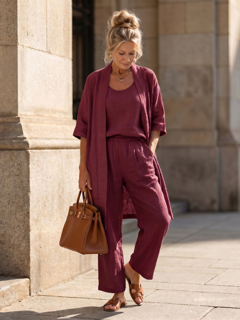 Yael | Three Piece Relaxed Top Pant Set
