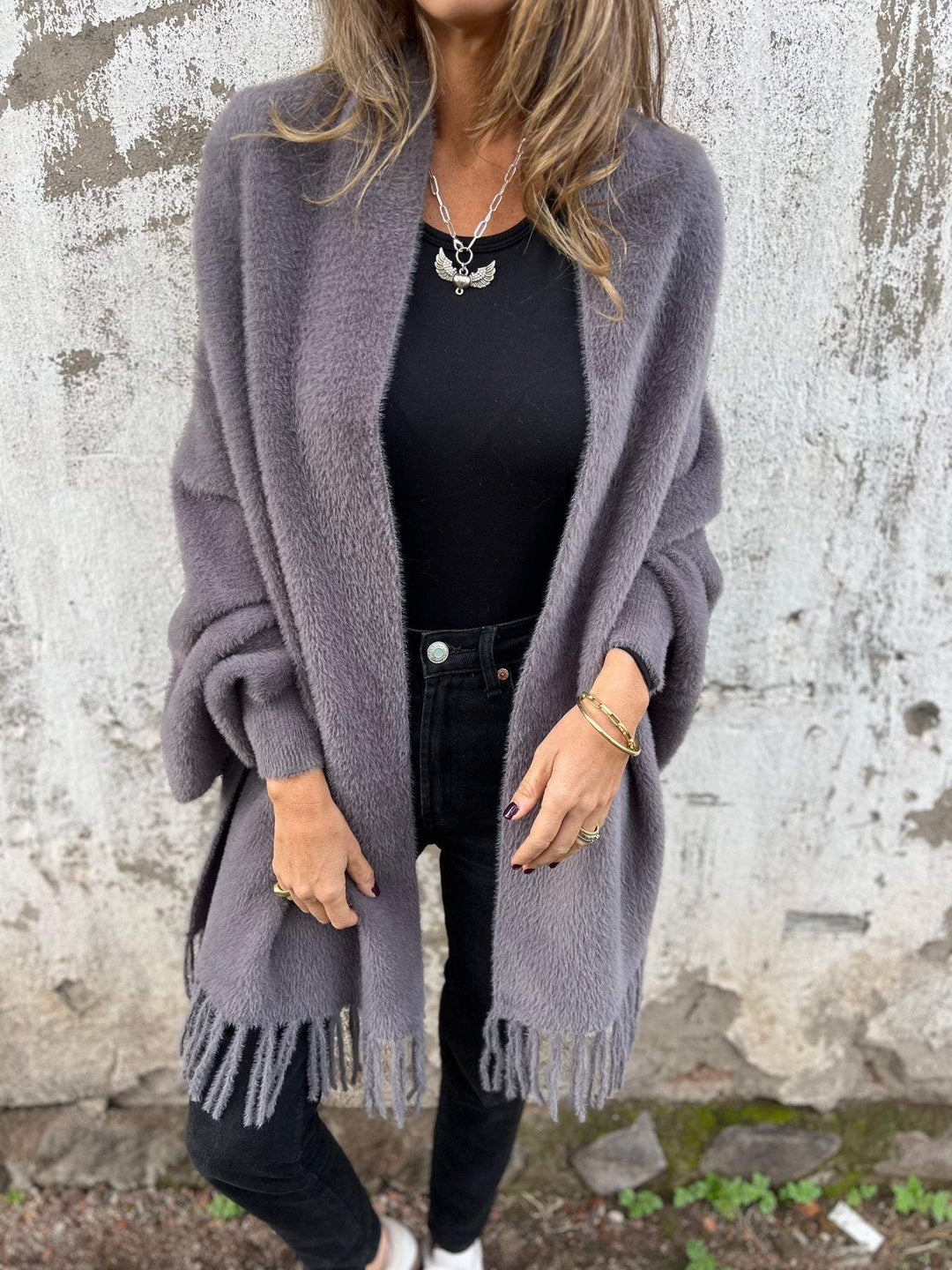 LILIAN - SIGNATURE FRINGE THREADED COAT