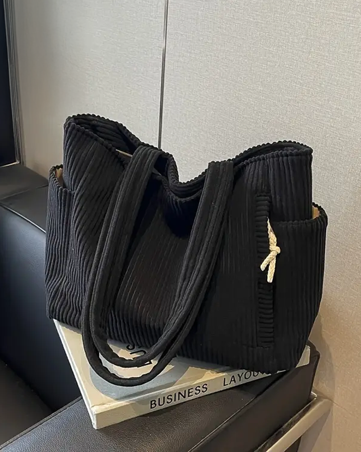 Tilda™ - RIBBED TOTE BAG WITH CORD DETAIL