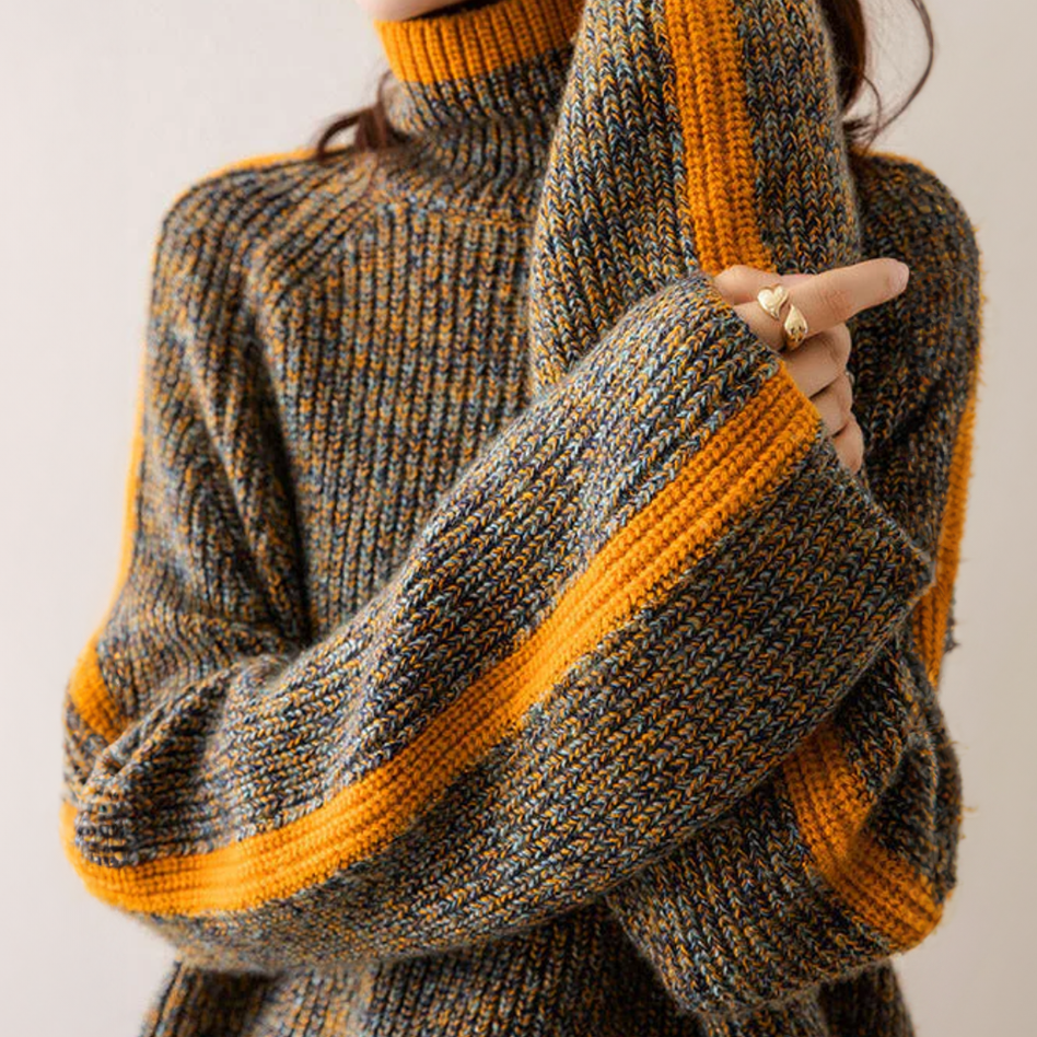Emily | Herringbone Luxe Turtleneck