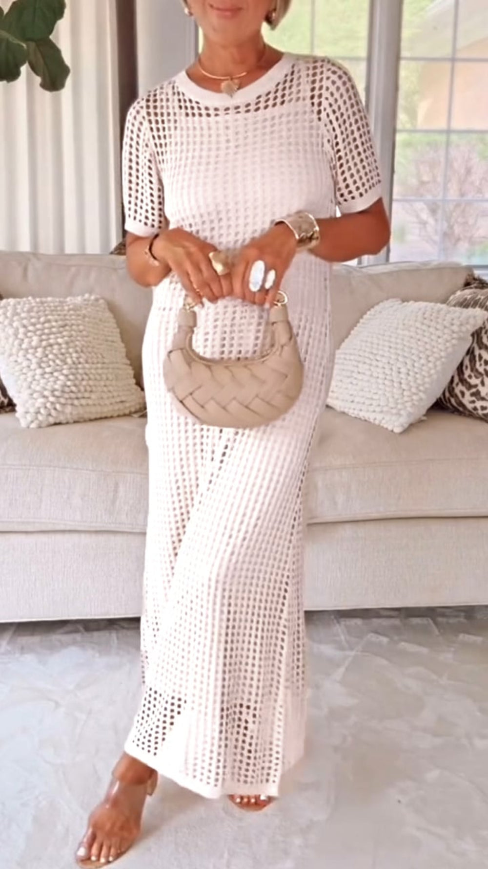 SONYA - ICONIC SHEER MESH KNIT DRESS SET