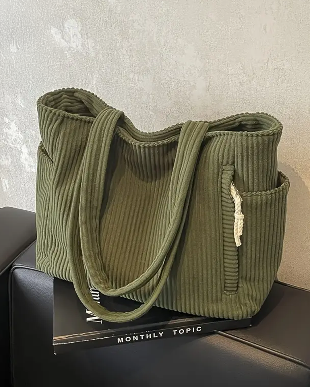 Tilda™ - RIBBED TOTE BAG WITH CORD DETAIL