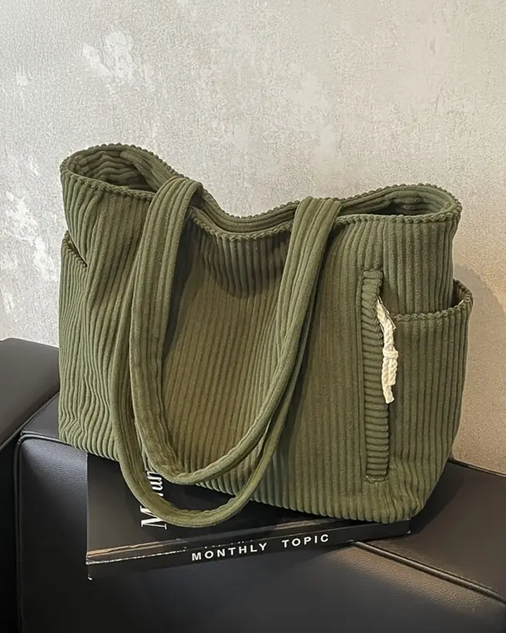 Tilda™ - RIBBED TOTE BAG WITH CORD DETAIL