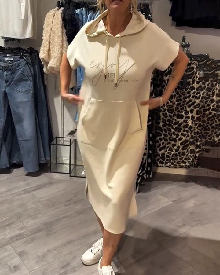 CECILLE - RELAXED HOODED LOUNGE DRESS