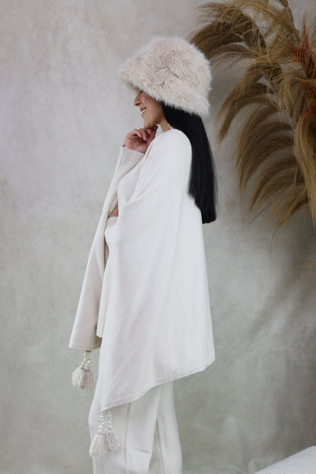 Scarlett | Soft-Knit Tassel Poncho
