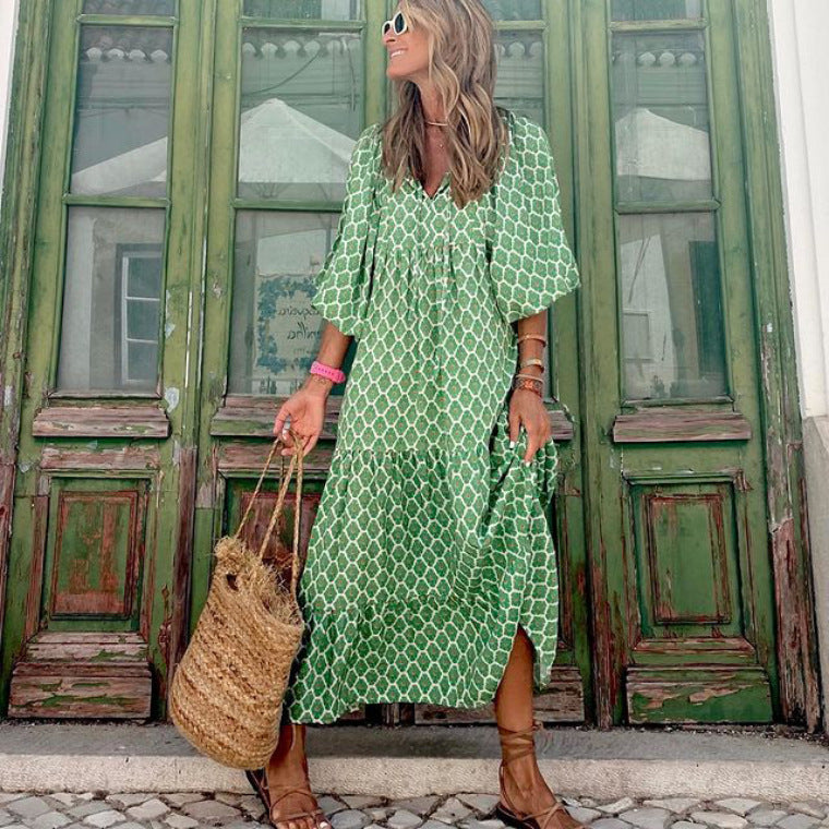 PATSI - PUFFED SHOULDER DRESS