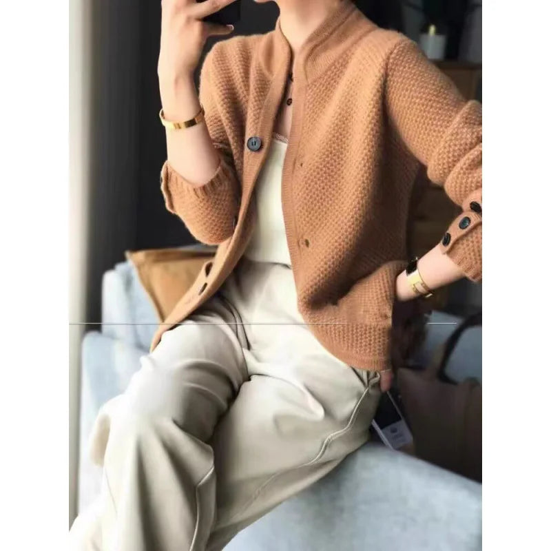 Elara | Women's Half-Neck Knit Cardigan