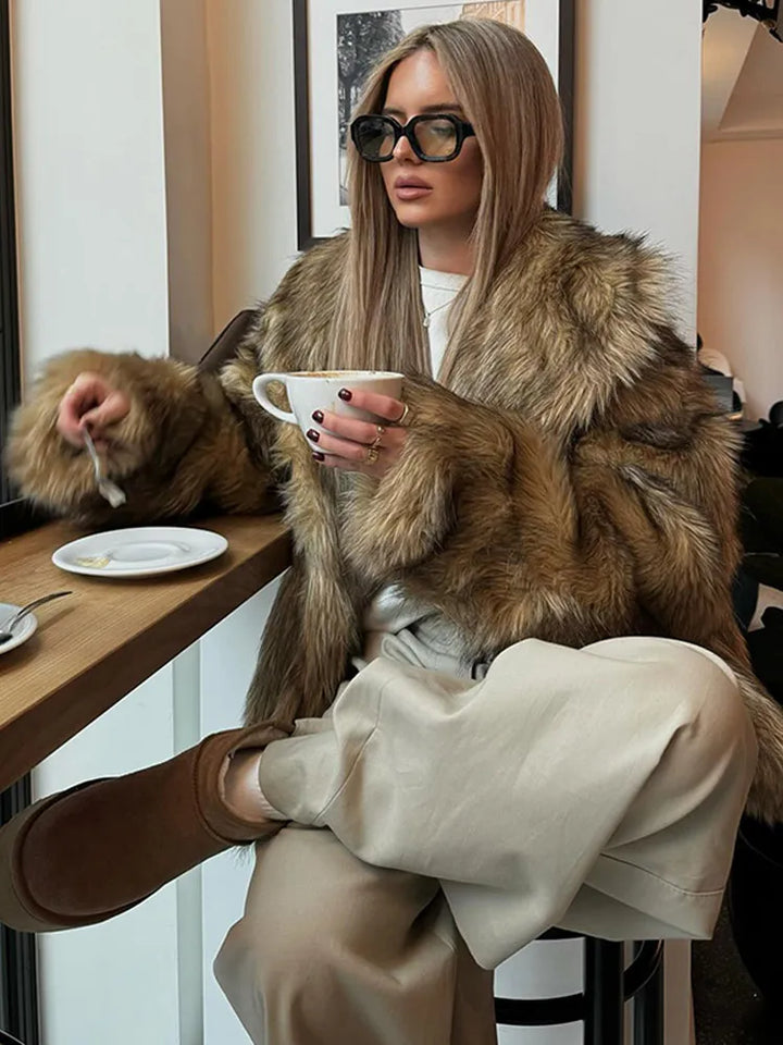 Kim | Winter Fluffy Fur Coat Oversized Plush Jacket