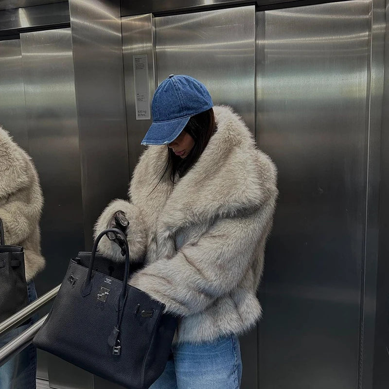 Nikki | Luxury Faux Fur Gradient Winter Coat