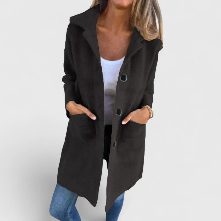 ASHTINE - CHIC VELVETY WINTER COAT