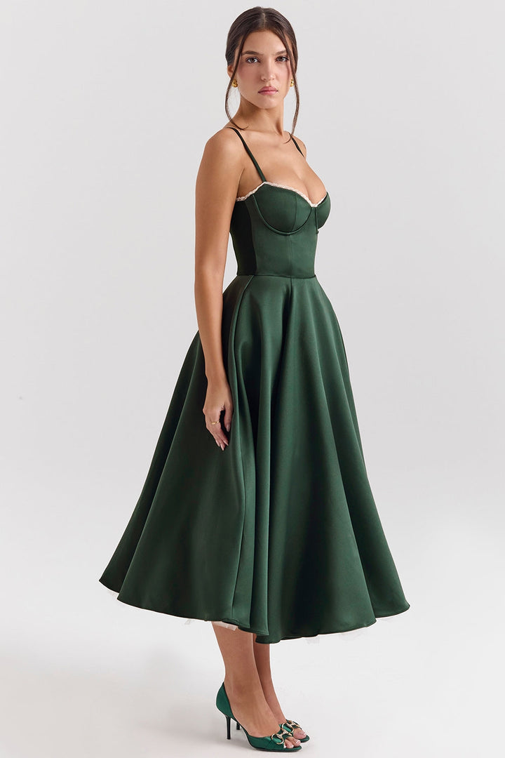 BRIGGITE - FIT AND FLARE BUSTIER TEA DRESS