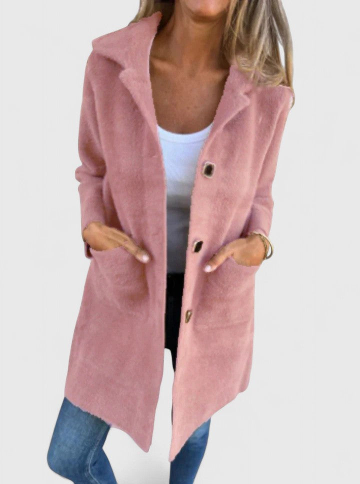 ASHTINE - CHIC VELVETY WINTER COAT