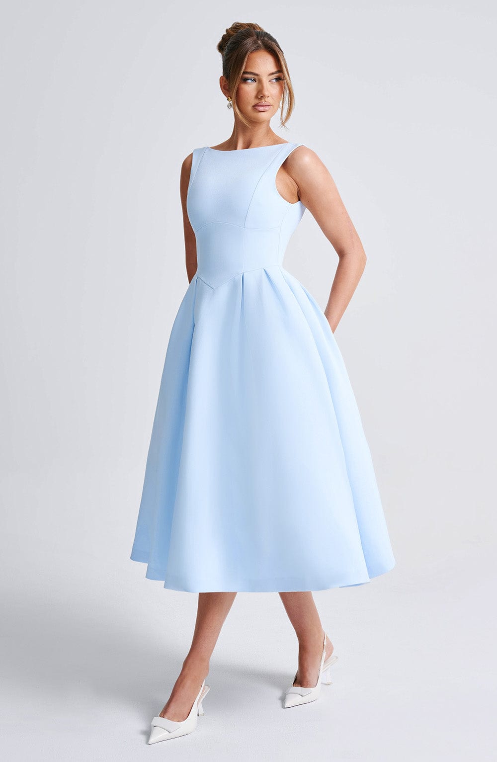 REYNA - LUXE CONTOUR CREPE DRESS