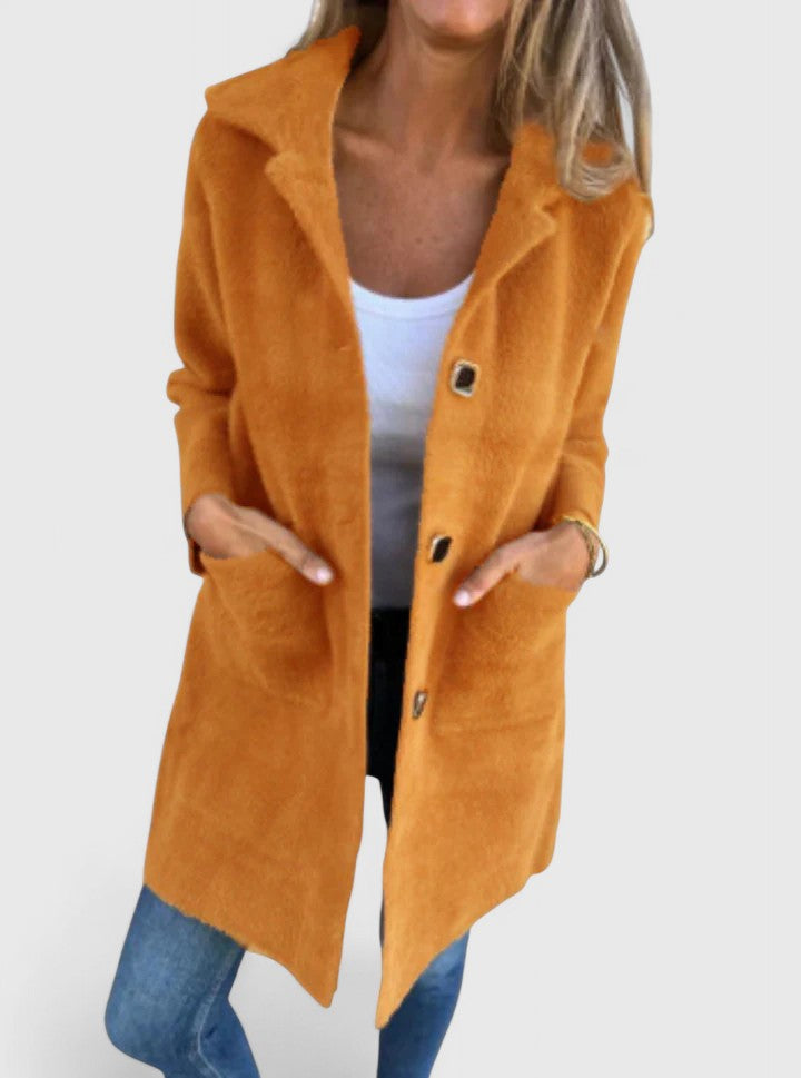 ASHTINE - CHIC VELVETY WINTER COAT
