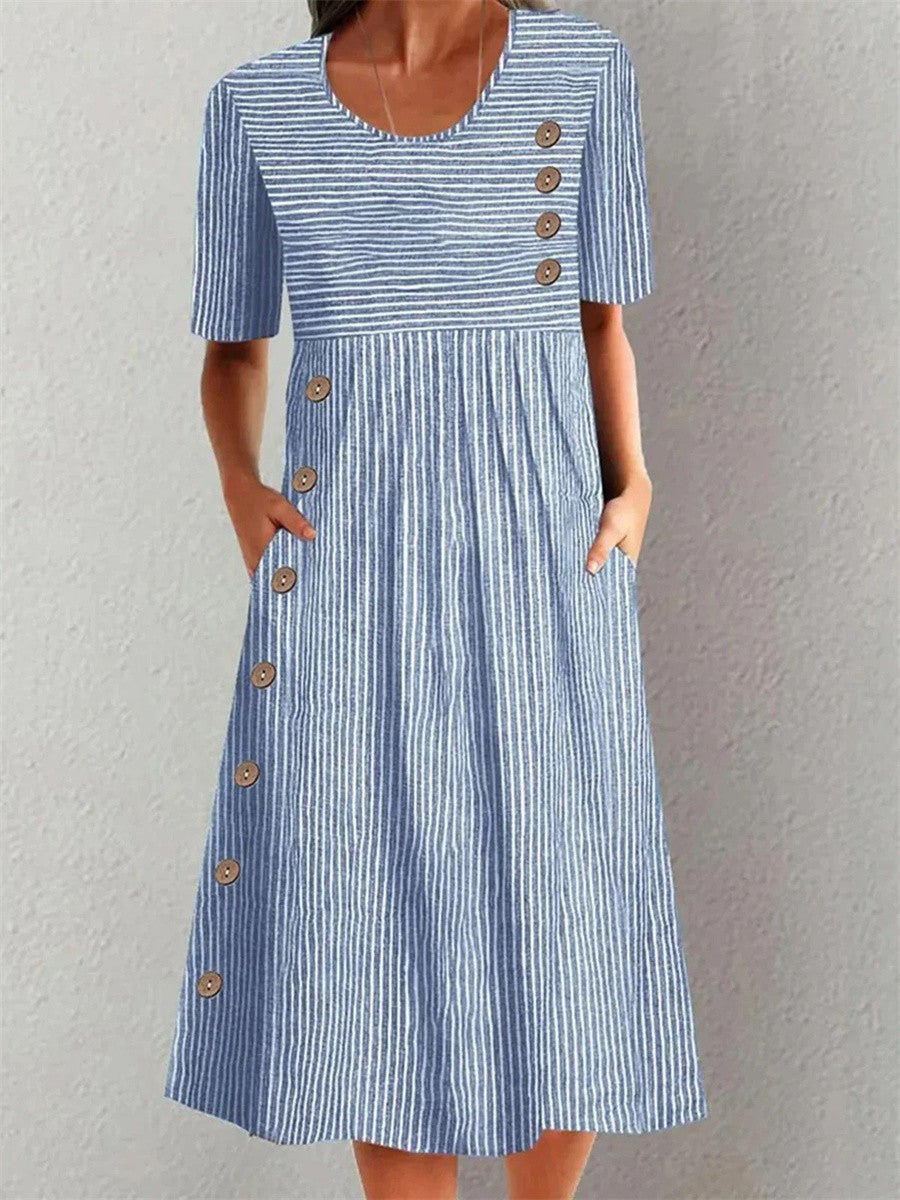 Sofia™ - STRIPED SUMMER DRESS WITH A FLATTERING SILHOUETTE