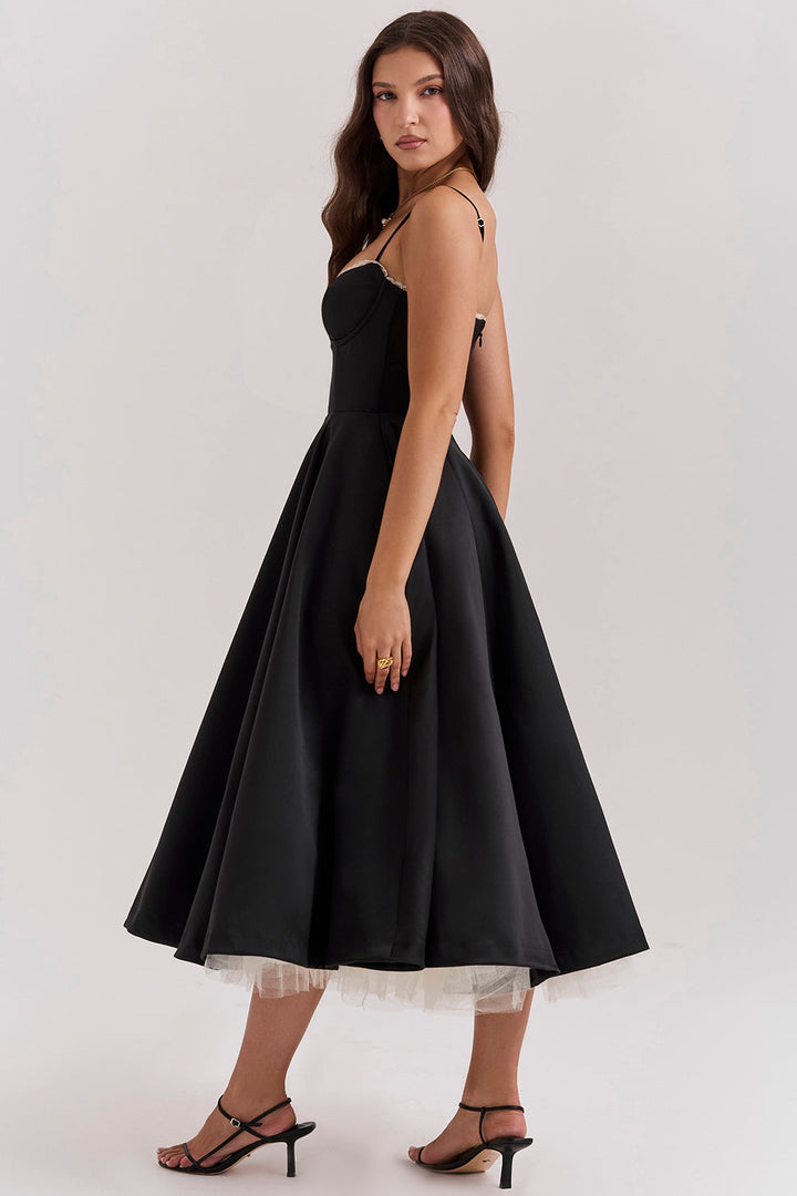 BRIGGITE - FIT AND FLARE BUSTIER TEA DRESS