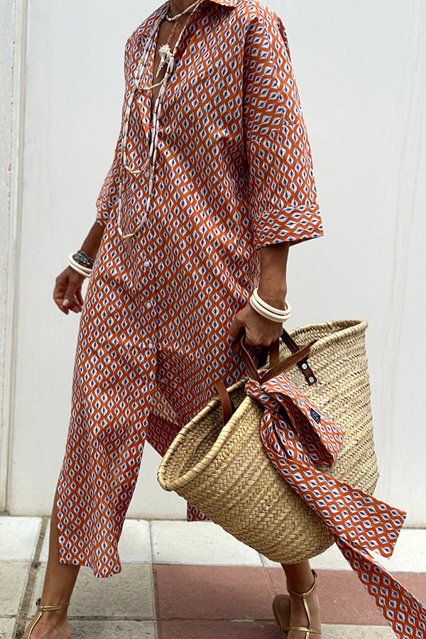 Lisa -  Classic Striped Lace-Up Shirt Dress