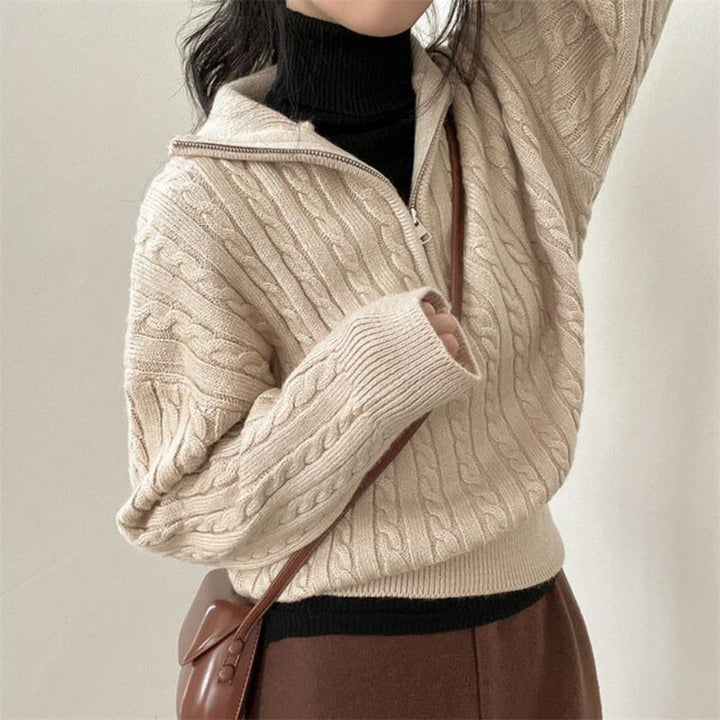 Fiona | Cotton Half Zip Sweater