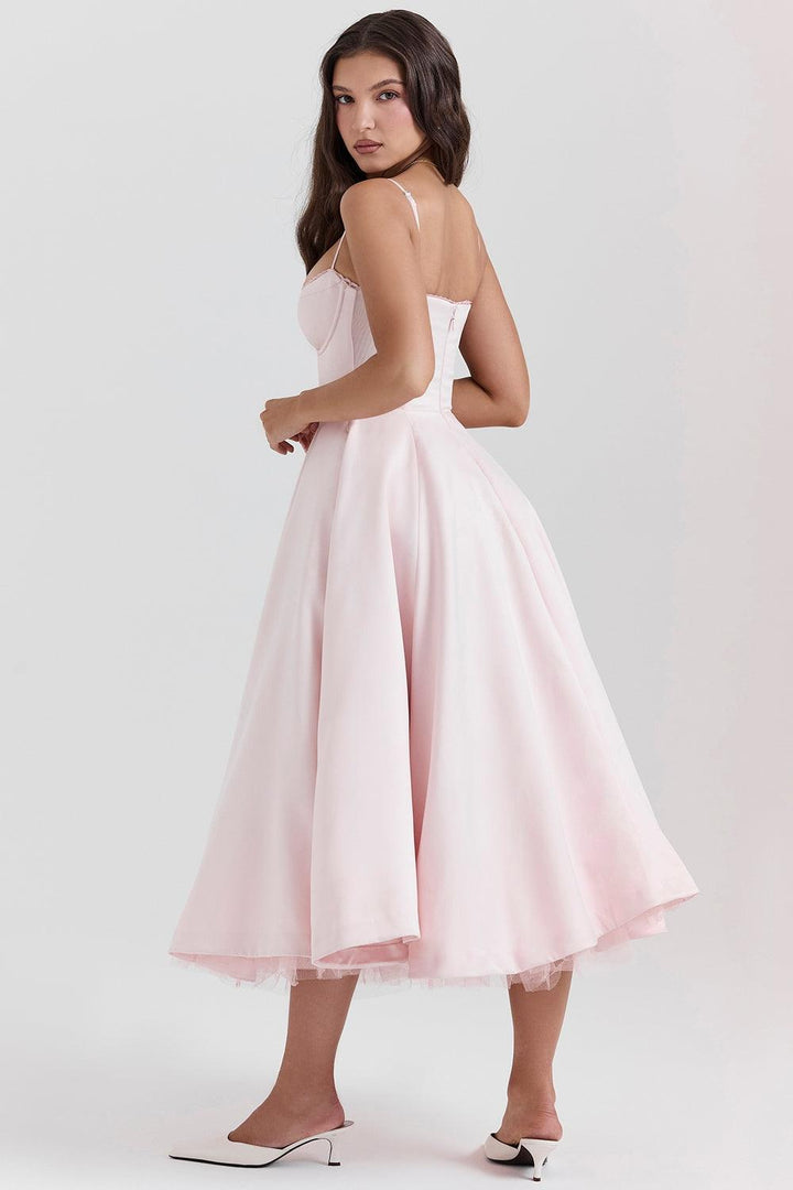BRIGGITE - FIT AND FLARE BUSTIER TEA DRESS