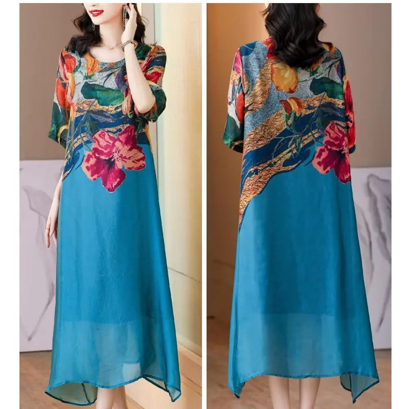 KIERSTEN - CHIC BOTANICAL PATTERN DRESS