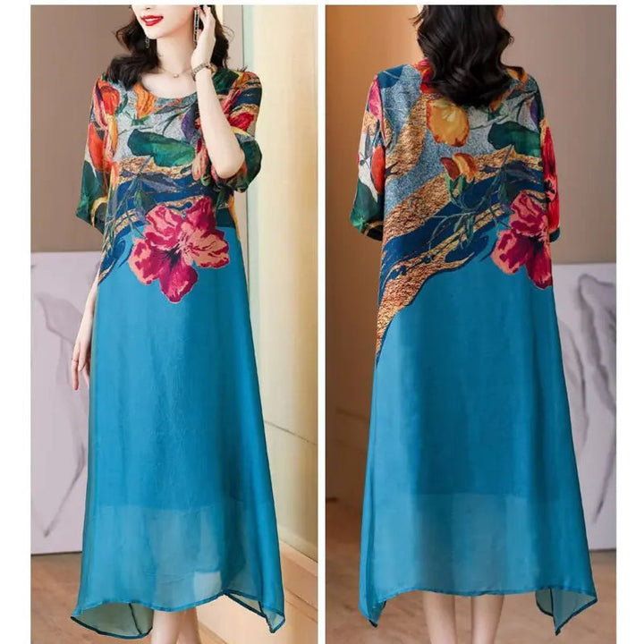 KIERSTEN - CHIC BOTANICAL PATTERN DRESS