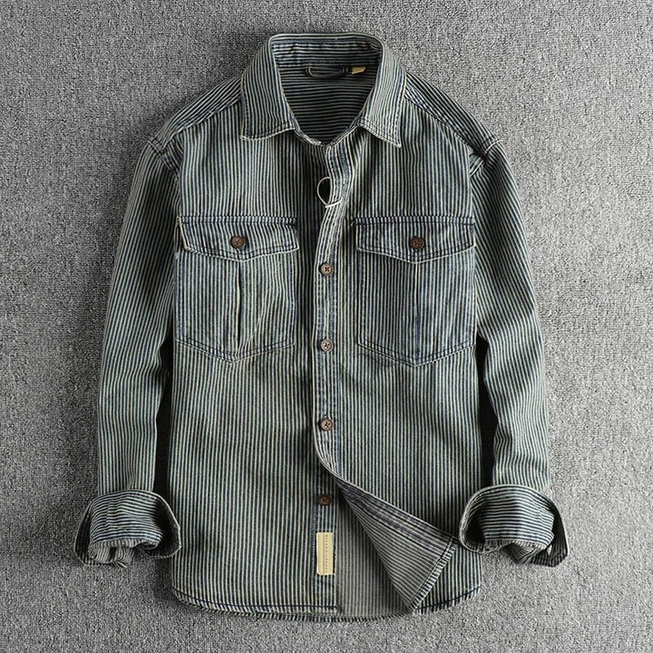 XANDER - URBAN RETRO LONG-SLEEVE DENIM SHIRT